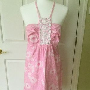 Lilly Pulitzer Pink and white sheath dress.